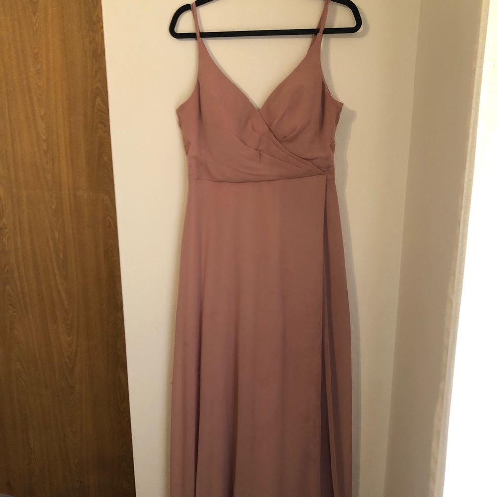 Azazie Dusty Rose Size 10 dress, with lace back. worn once! Great condition.